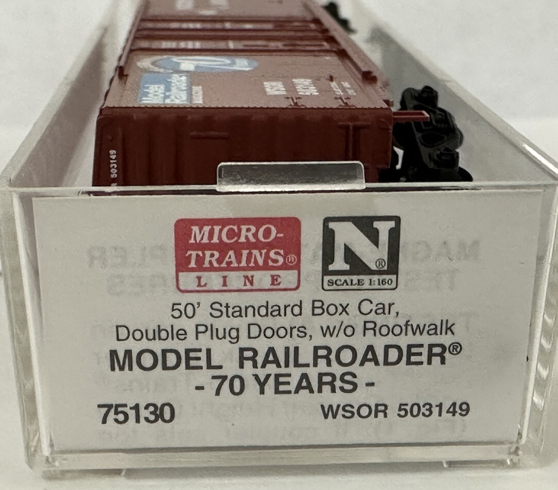 Micro Trains N Scale 50’ BoxCar Double Plugdoors Model Railroader 70 WSOR 503149
