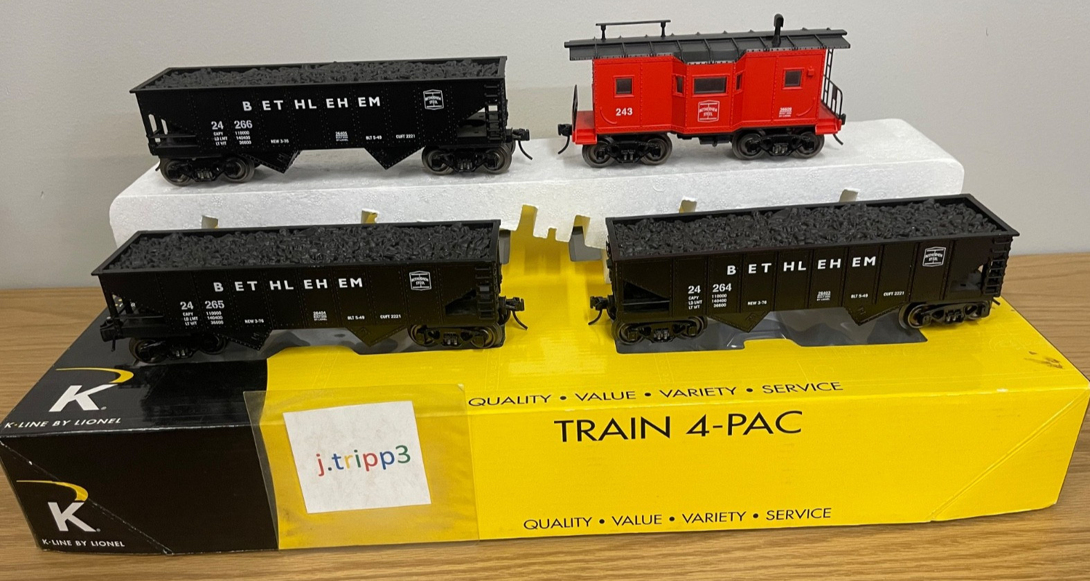 K-line by Lionel 6-31767 Bethlehem Steel Freight Car O O-27 Gauge Train 4-Pack