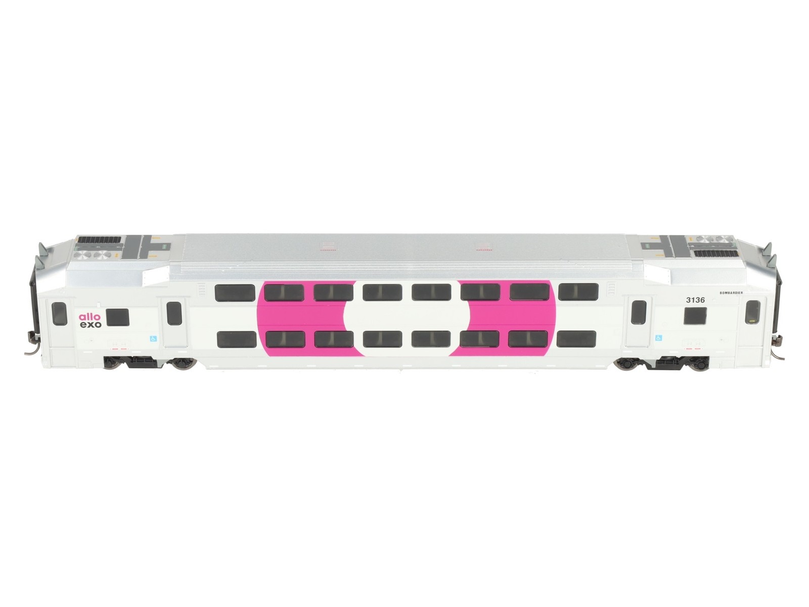 Atlas 20007392 HO Scale EXO [Purple] Modern Commuter Multi-Level Trailer #3136