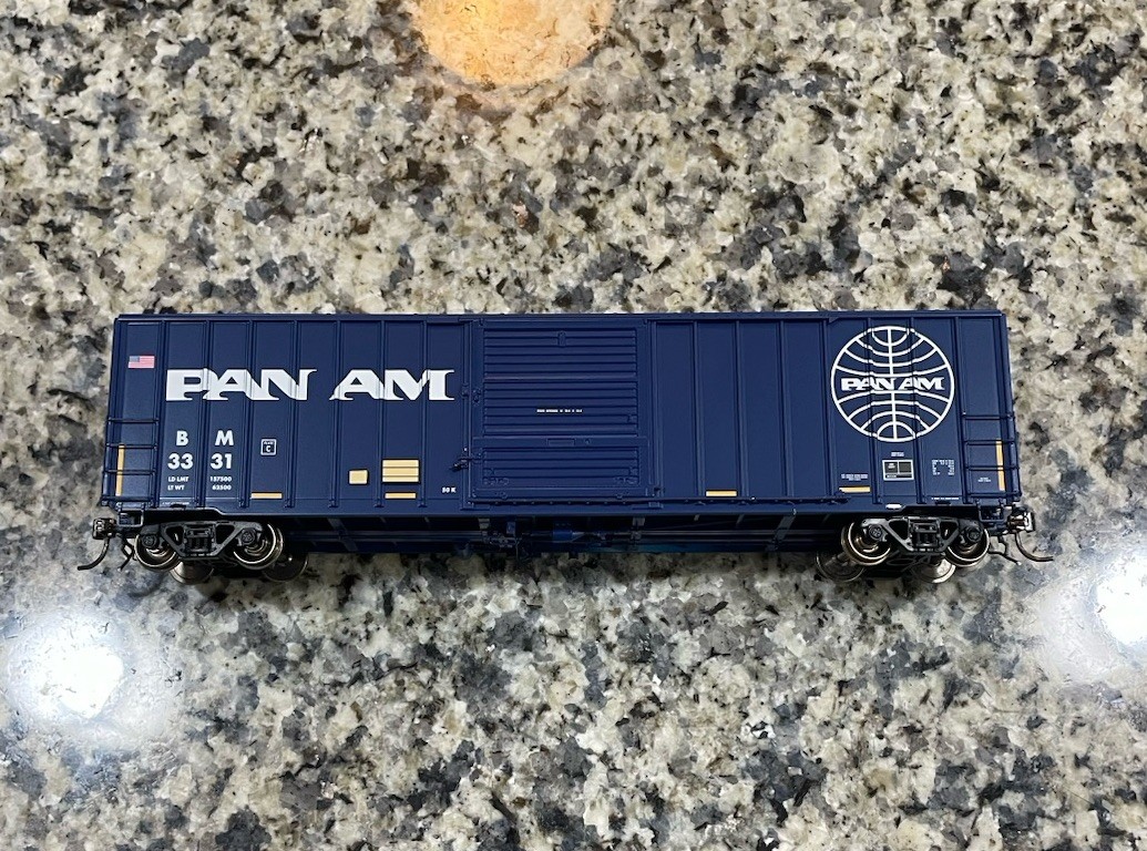 Rapido Trains 198017A HO Scale PC&F 5241 Boxcar Pan Am Railways B&M 3331