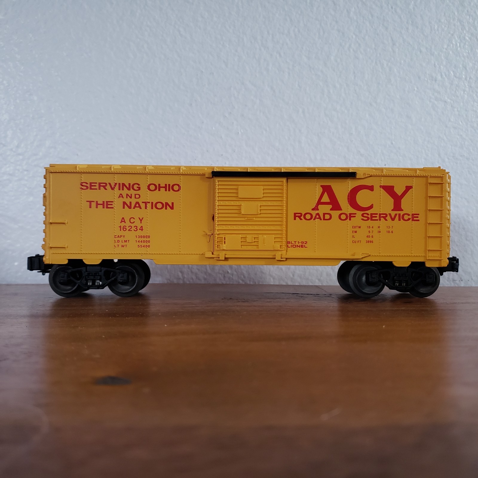 LIONEL AKRON, CANTON, & YOUNGSTOWN BOXCAR 6-16234 O & 027 GAUGE