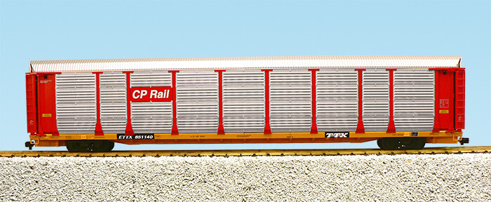 USA Trains R17182 CANADIAN PACIFIC BI-LEVEL AUTO CARRIER RED/BLACK, NEW, G Scale
