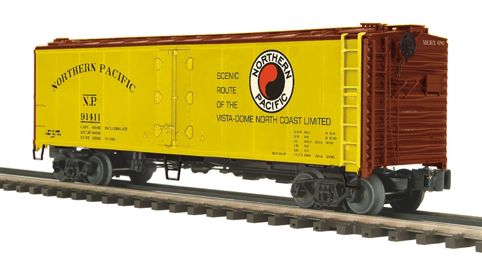 MTH 20-94580 NORTHERN PACIFIC 40′ STEEL REEFER O GA 3 RAIL RD #91724