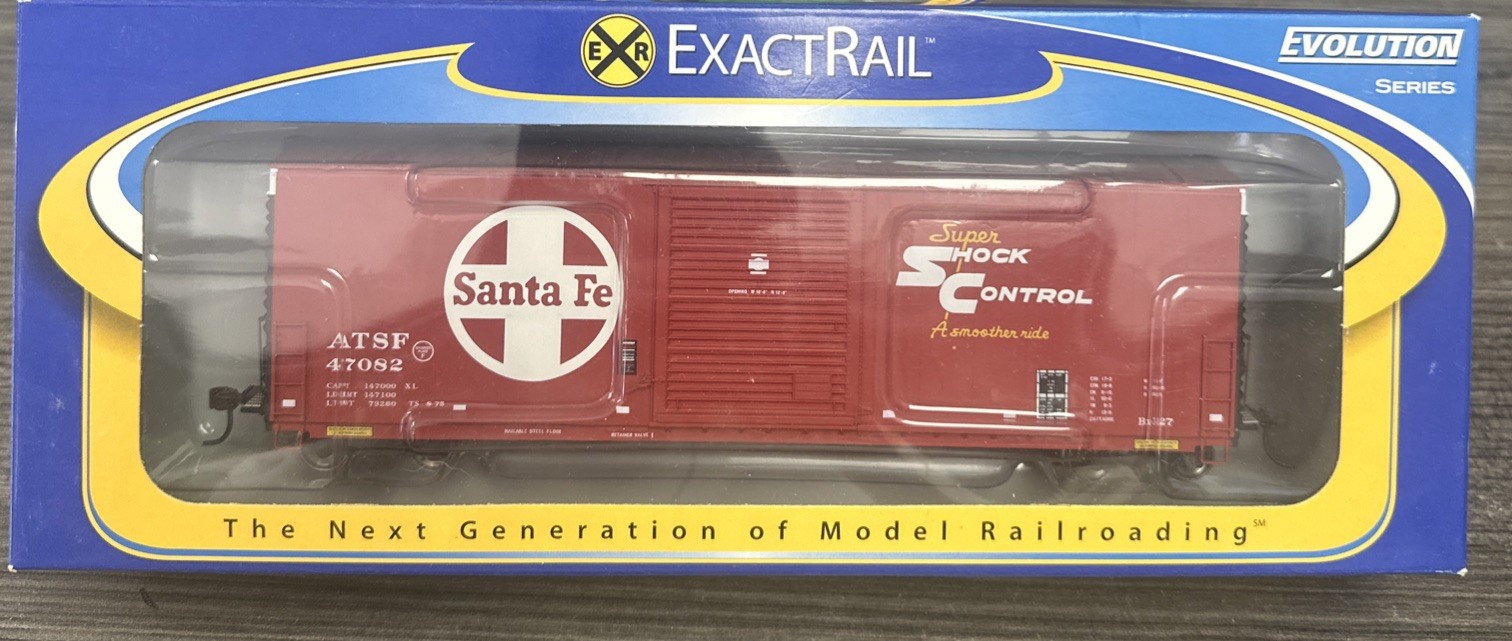 ExactRail Evolution HO EE-1009-2 PC&F 6033 cf Sgl Door Box Car Santa Fe #47082