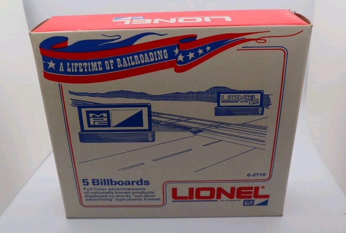 Lionel, O, 6-2710, Five Billboards with Cardboard Cutouts OB NOS