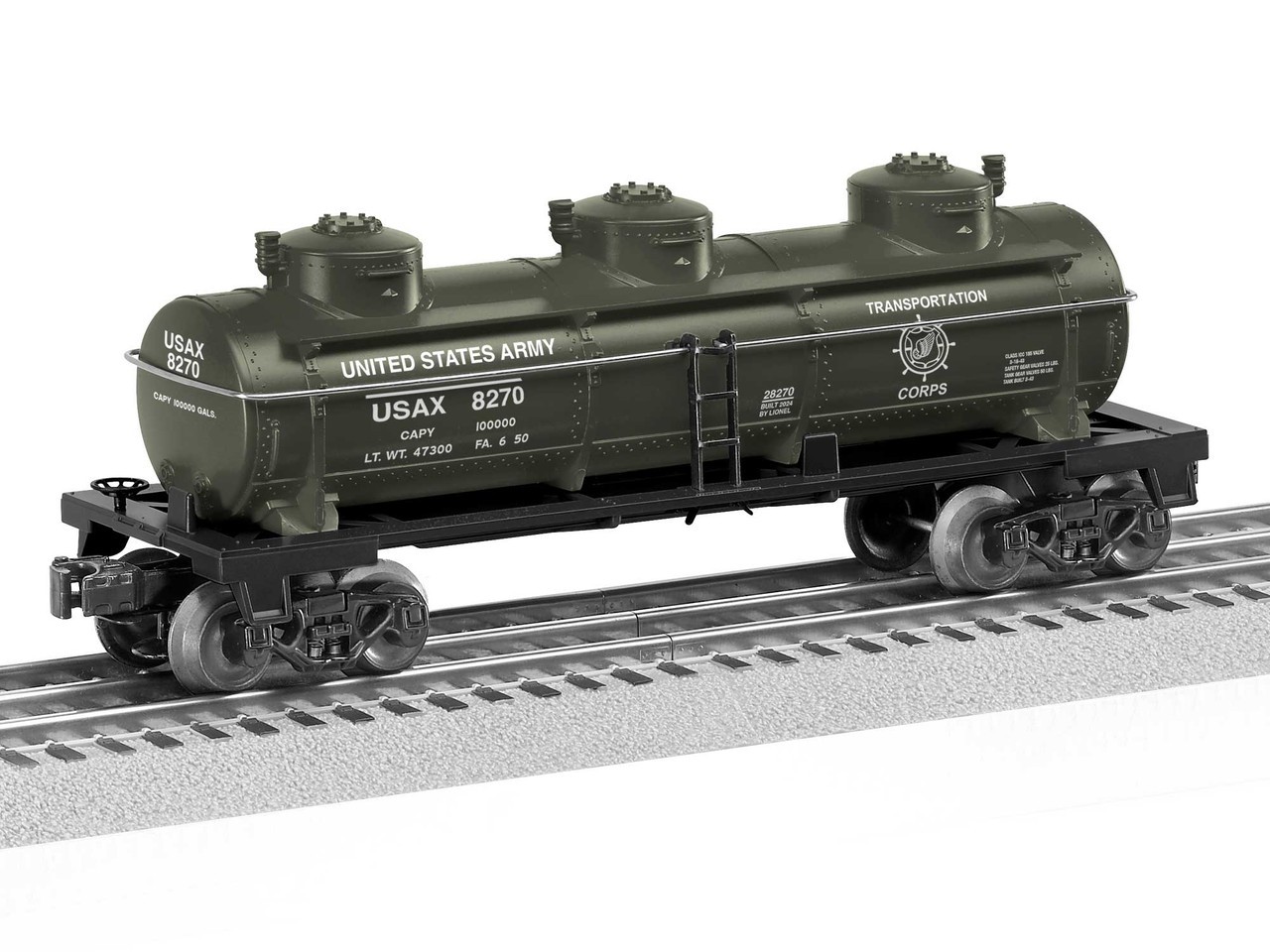Lionel 2428270 O Scale US Army Tank Car #8270