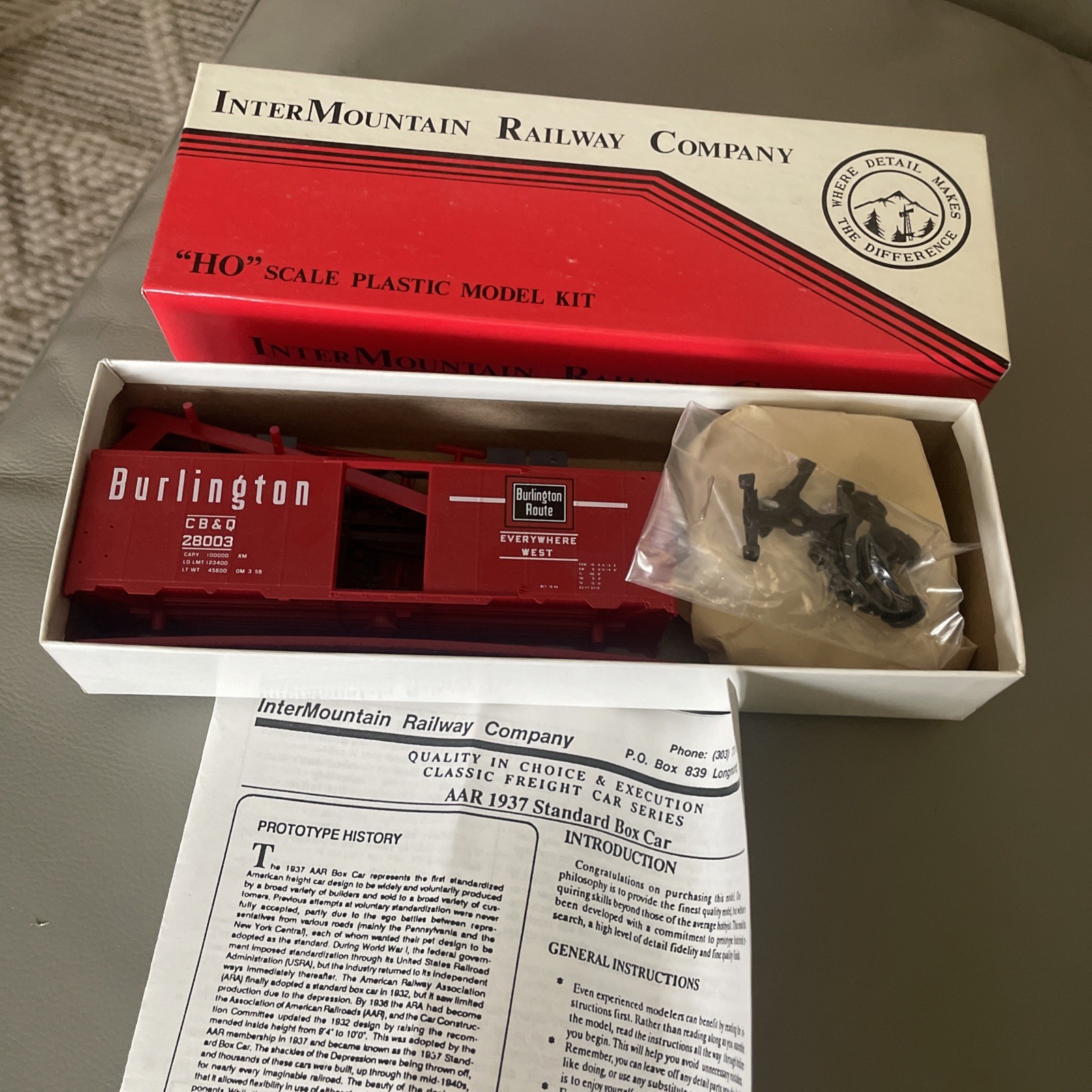 Intermountain HO Kit CB&Q-06 AAR Box Car Burlington Route C B & Q #28003 New