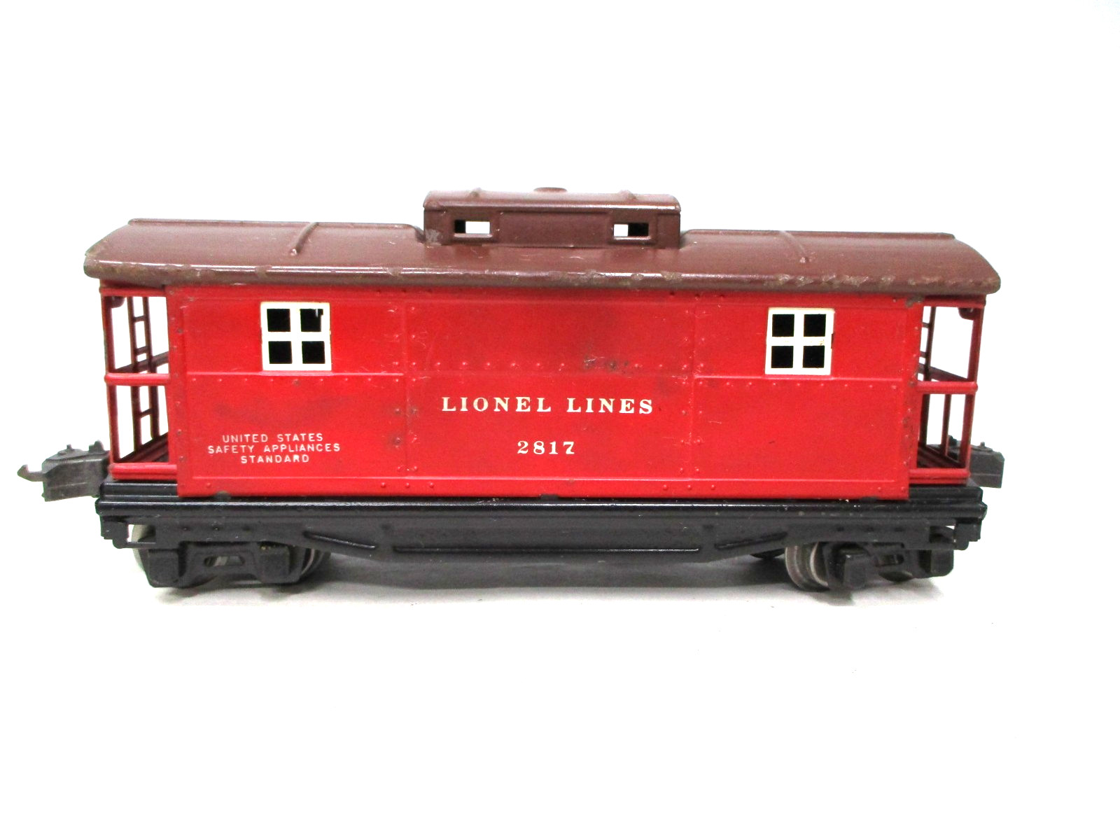 Lionel 2817 Caboose Red, Tuscan Roof 1940 Prewar O gauge X8346
