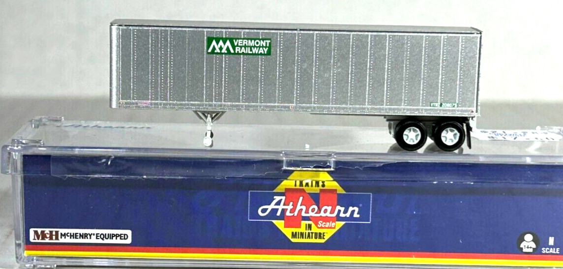 ATHEARN N SCALE FRUEHAUF 40′ Z-VAN TRAILER VERMONT RAILWAY ATH5438