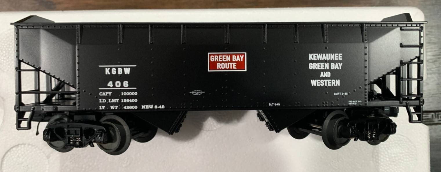 MTH 20-97546 Green Bay Western Offset Hopper #406 O Scale 1:48 NEW – Never Run