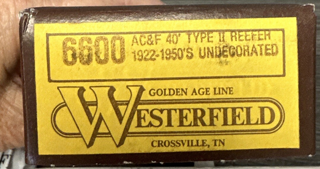 Westerfield Kit HO #6600 AC&F 40’ Type II Reefer 1922-1950’s Unassembled