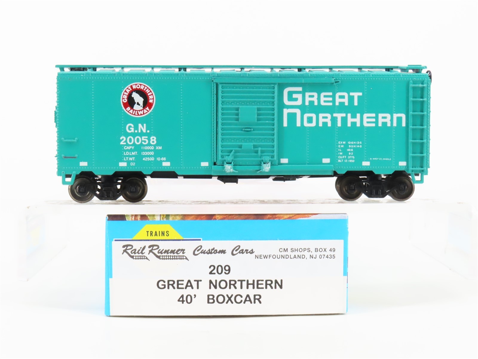 HO Scale Athearn/Rail Runner 209 GN Great Northern 40′ Box Car #20058 – Upgraded
