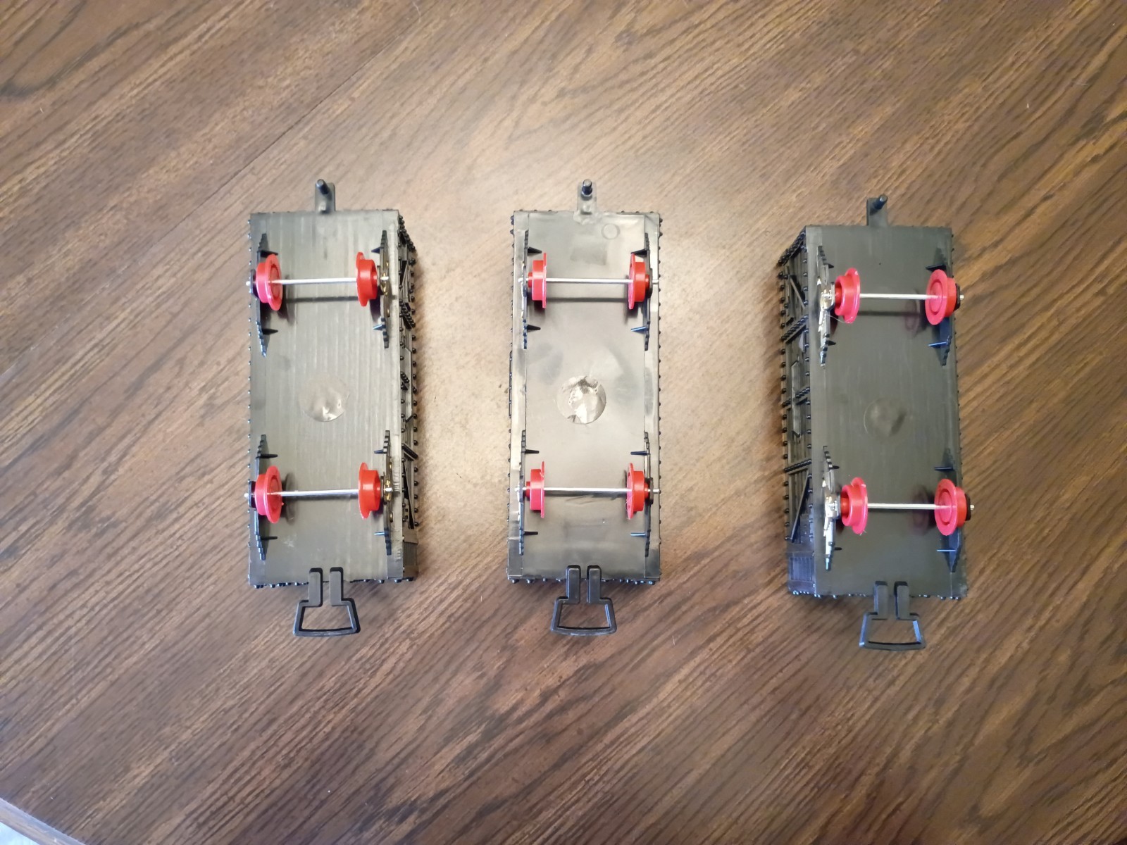 Lot Of 3 Mota Black Stock Cars G Gauge (All Roll, 2 Little Scuffed Up On Bottom)